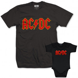 Duo Rockset AC/DC Vater-T-shirt & AC/DC body baby rock metal Color Logo