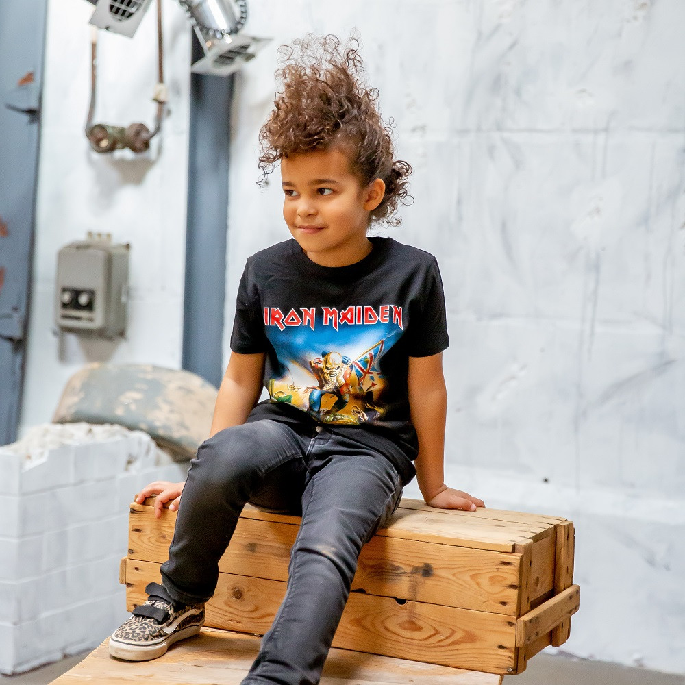 Iron Maiden Kinder T-shirt Trooper fotoshoot