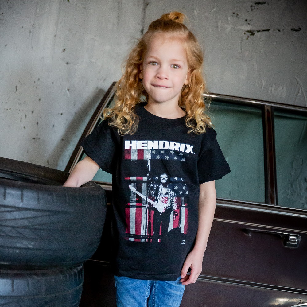Jimi Hendrix Kinder T-shirt Peace Flag fotoshoot