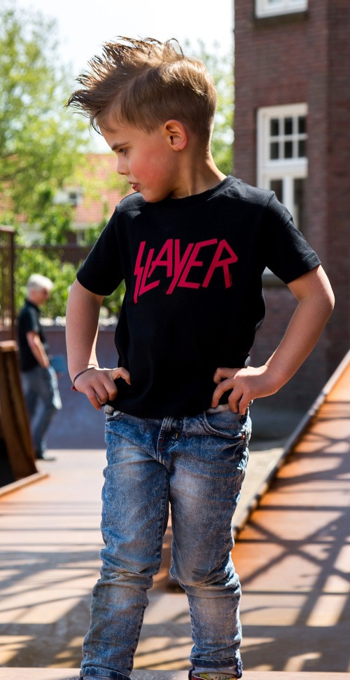 Slayer Kinder T-shirt Logo Red foto-shooting