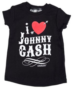 Johnny Cash Kinder T-shirt I heart Johnny Cash 